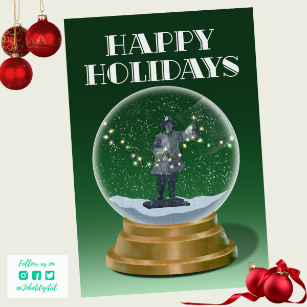 Samuel Stone Snow Globe Christmas Card